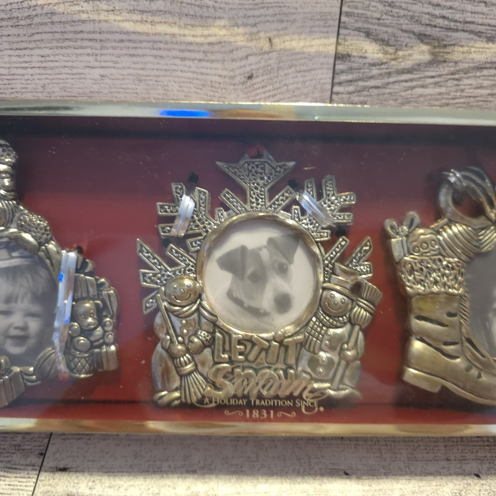 Gorham Vintage Silverplated Picture Frame Ornaments Set of 3 NIB - Picture 3 of 7